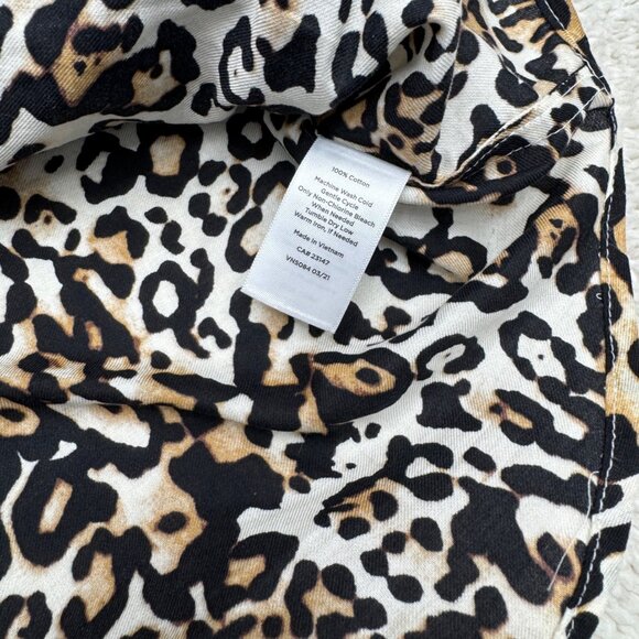 Talbots Women's Classic Cotton Shirt Leopard Print Casual LS Button-Up, Sz XL - Picture 6 of 8
